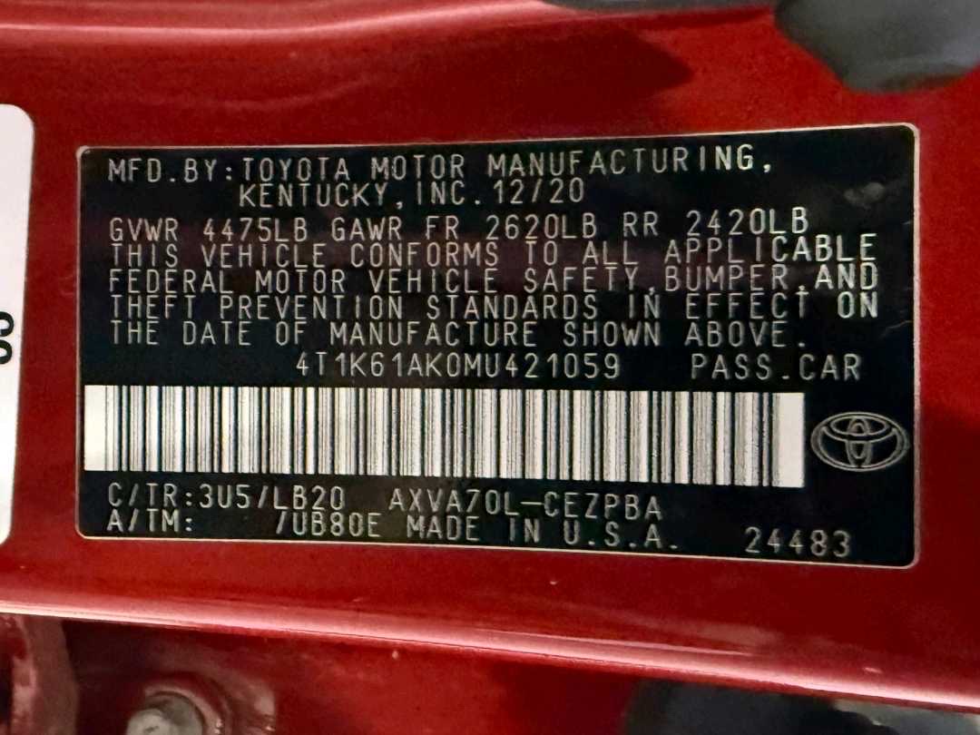 2021 Toyota Camry XSE thumbnail 9