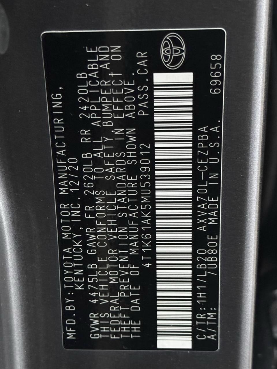 2021 Toyota Camry XSE thumbnail 9