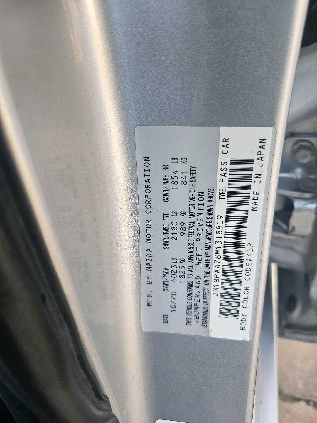2021 Mazda 3 thumbnail 2